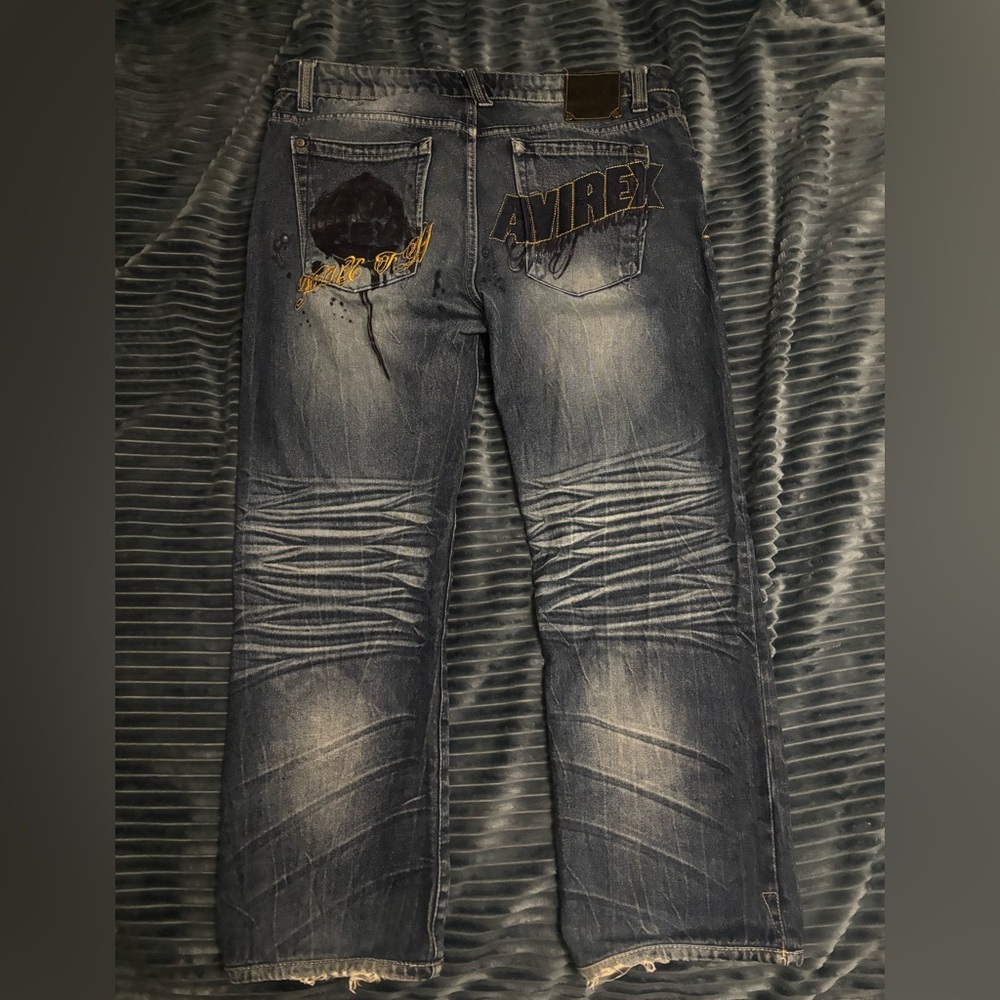 Avirex Baggy Y2K jeans men’s 36 back print